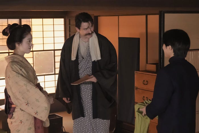 高石あかり、トミー・バストウ、下川恭平「ばけばけ」第46話(C)NHK