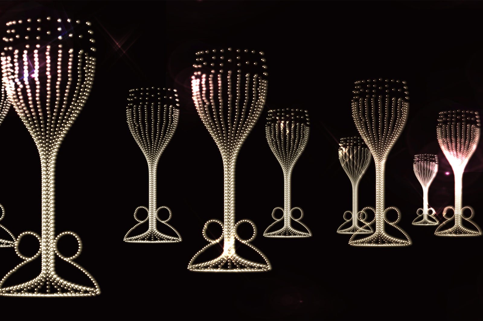 シャンパングラスの並木道／画像提供：大阪城イルミナージュ実行委員会