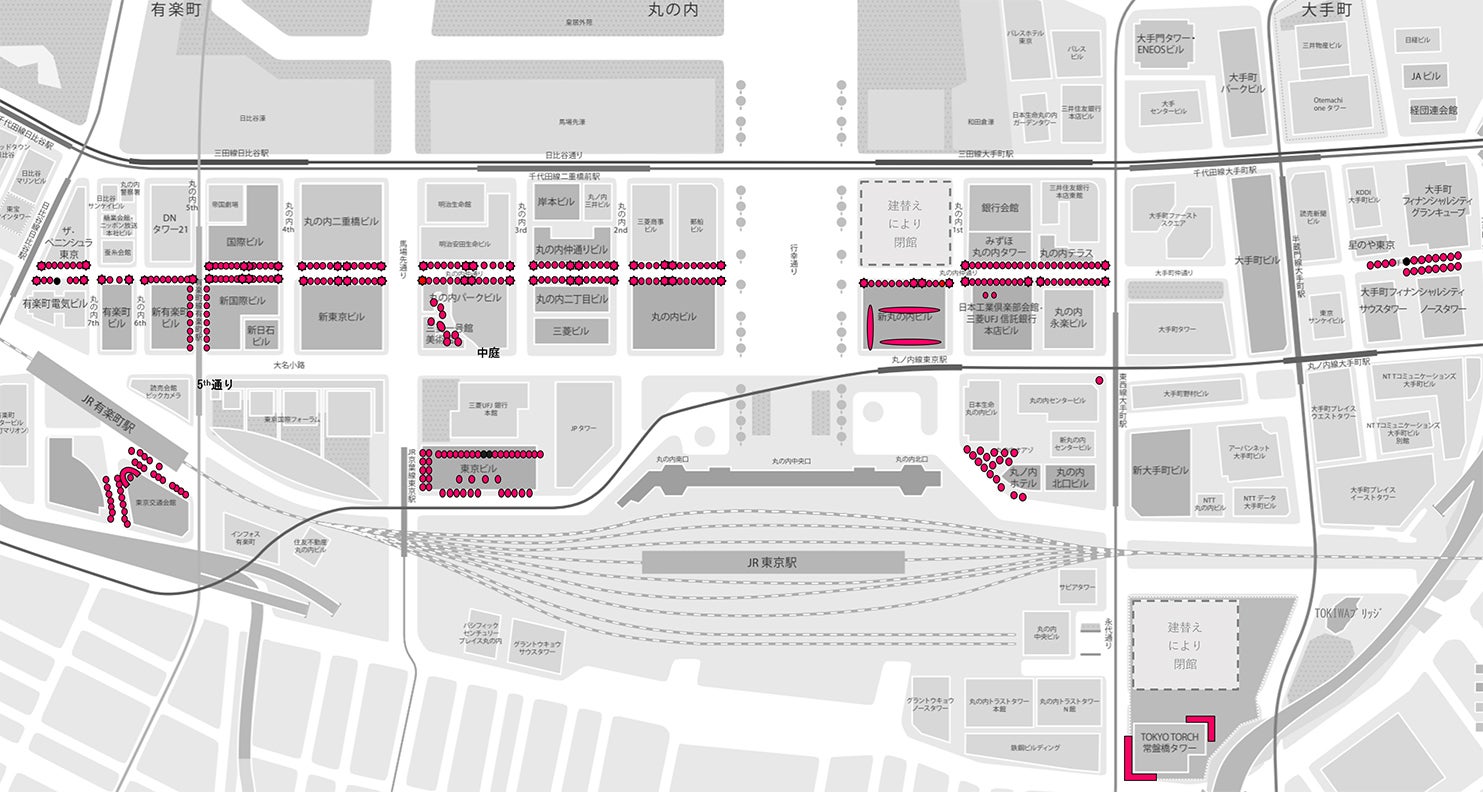 「丸の内イルミネーション2022」開催マップ（提供画像）
