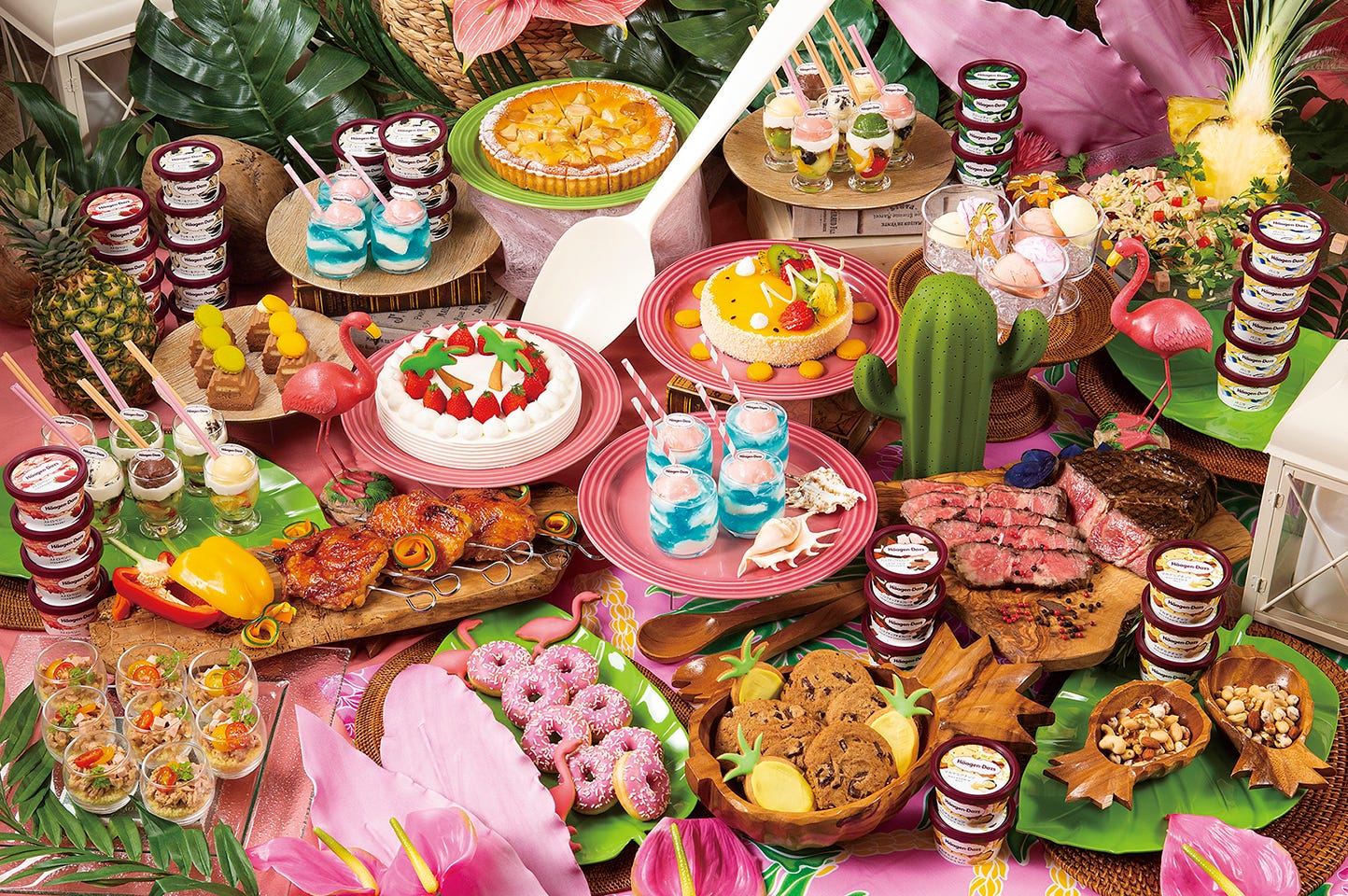 ハーゲンダッツとのディナー&デザートバイキング、料理でハワイ気分を満喫