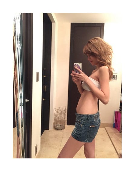 妊娠5ヶ月の頃の武藤静香/オフィシャルブログ(Ameba)より