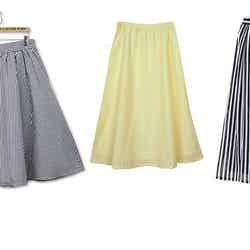 きれいめカジュアルに履けるストライプスカート3選／画像提供：左から「kokopelli」、「COCA」、「GRL」【モデルプレス】