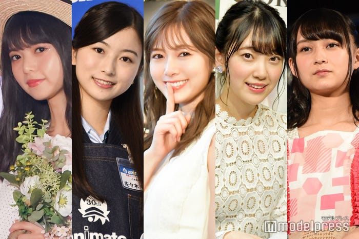 「女性アイドル顔だけ総選挙2018」TOP5(左から)齋藤飛鳥、佐々木琴子、白石麻衣、堀未央奈、鈴木絢音 (C)モデルプレス