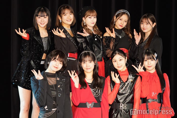 つばきファクトリー(前列左から)福田真琳、河西結心、八木栞、豫風瑠乃(後列左から)秋山眞緒、小野瑞歩、新沼希空、谷本安美、小野田紗栞(C)モデルプレス