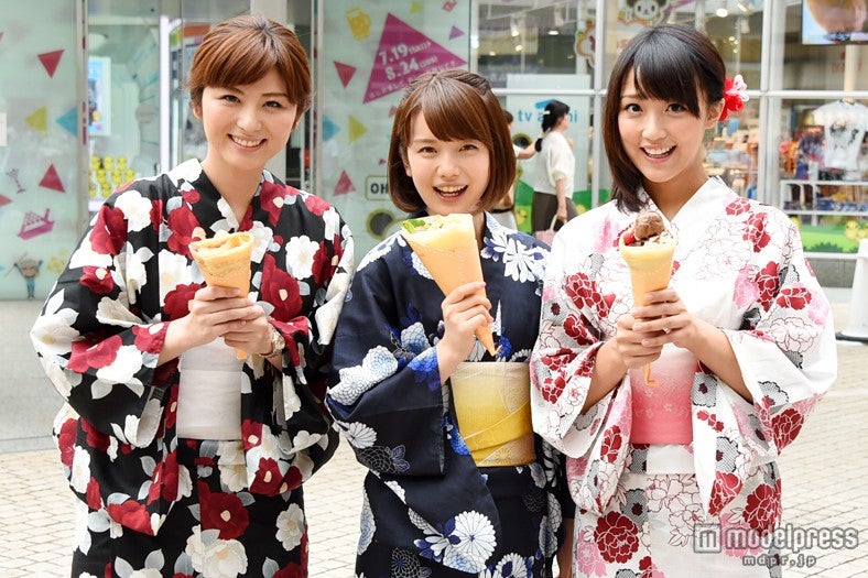 画像1/25) テレ朝・竹内アナ＆宇賀アナ＆弘中アナ、しっとり浴衣