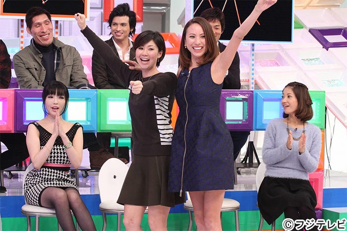 26日放送フジテレビ系特別番組「性格ミエル研究所」より/古閑美保、道端アンジェリカ