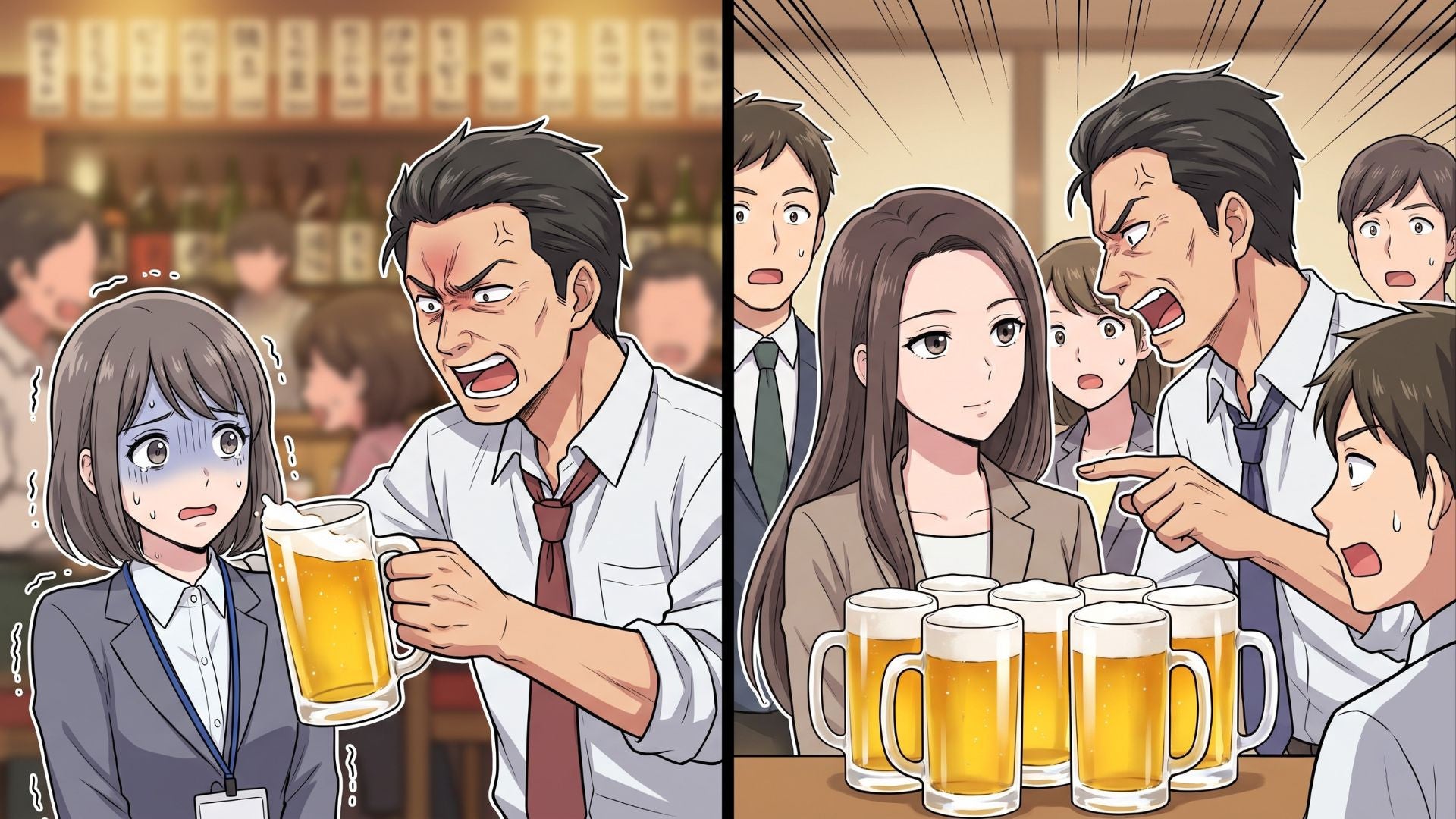 お酒が飲めない後輩に迫る【アルハラ上司】。次なるターゲットにされた主人公の対応によって、上司に『予想外の天罰』が…！？