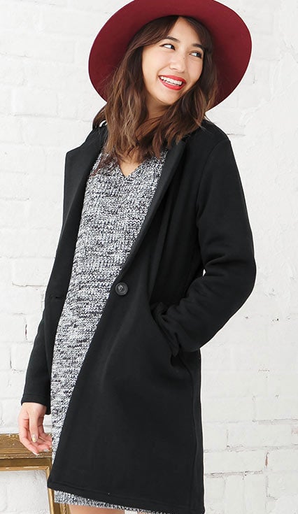 裏起毛ニットソー素材チェスターコート「神戸レタス」3990円（税込）／画像提供：神戸レタス