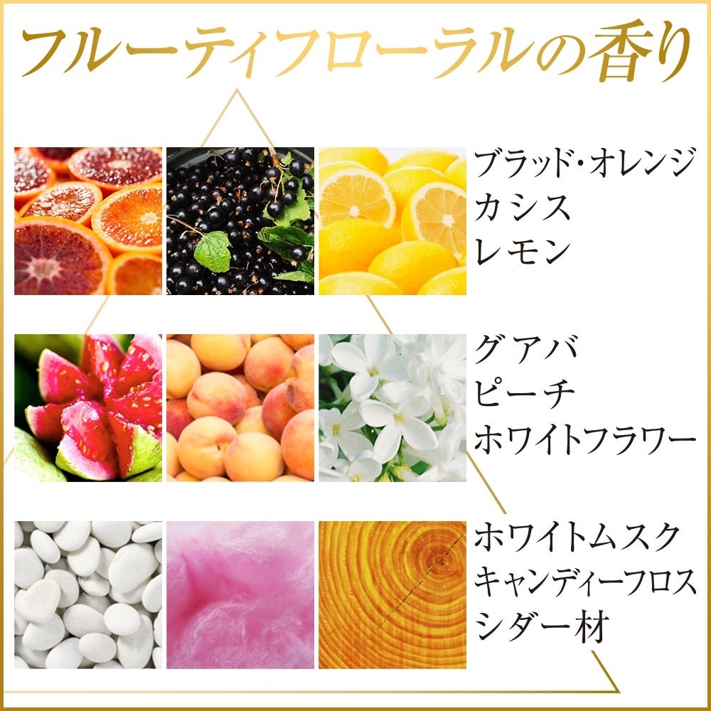 上からトップの香り、中段ミドルの香り、下段ベースの香り