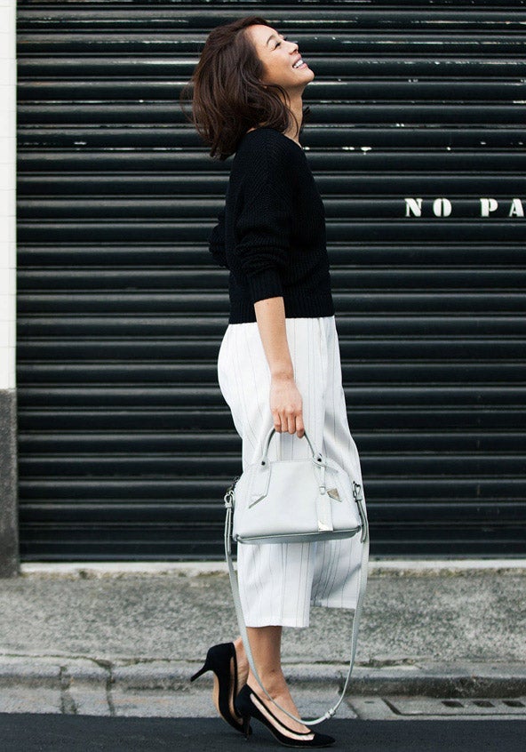 刺繍ストライプクロップドバギーパンツ「STYLEST」4,200円（税込）／画像提供：STYLEST