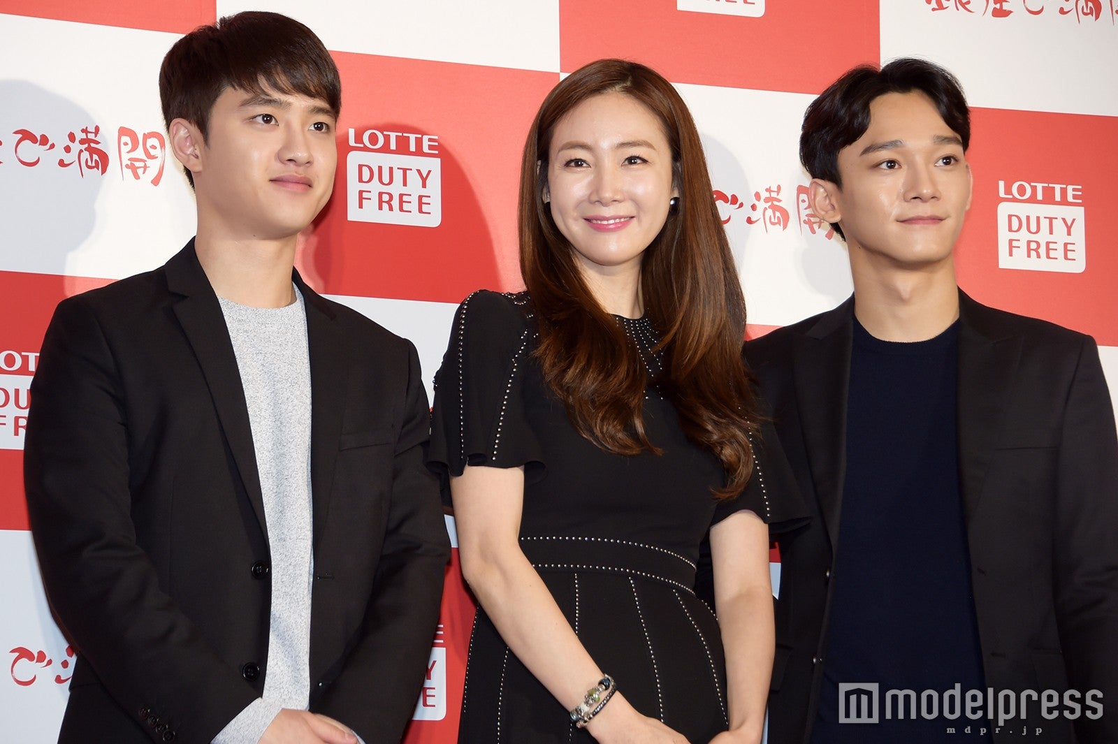 （左から）D.O.（EXO）、チェ・ジウ、CHEN（EXO）（C）モデルプレス
