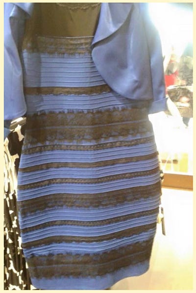 白と金？青と黒？世界中で議論を巻き起こしているドレス写真／Tumblrより【モデルプレス】