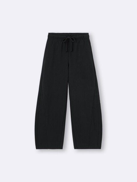 スウェットバレルレッグパンツ 2025guスウェットバレルレッグパンツ