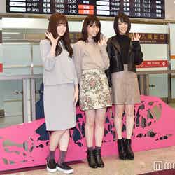 左から；松村沙友理、西野七瀬、堀未央奈／松山空港到着時の様子 （C）モデルプレス