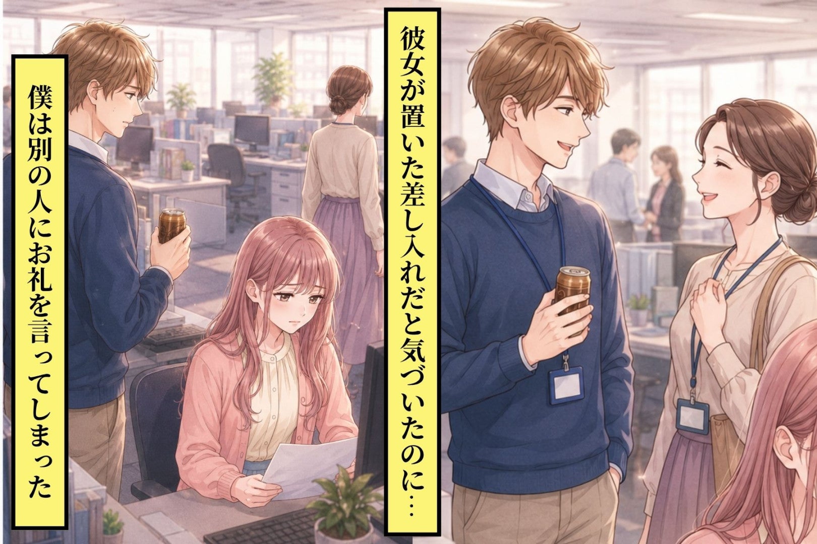 彼女が置いた差し入れだと気づいたのに、僕は別の人にお礼を言ってしまった