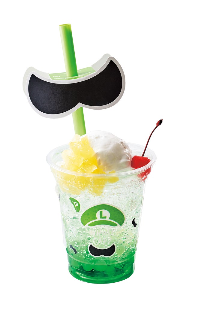 フルーツ・クリームソーダ ルイージの青りんごクリームソーダ(C)Nintendo