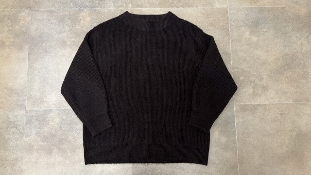 GUパフニットオーバーサイズチュニックQ　DARK