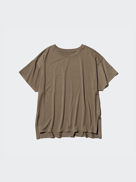 ユニクロ エアリズムシームレスT KHAKI ユニクロ エアリズムシームレスT KHAKI