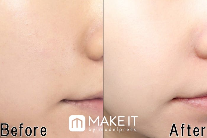 Before:素肌 After:メディア/クリームファンデーション/OC-C1 使用 (C)メイクイット