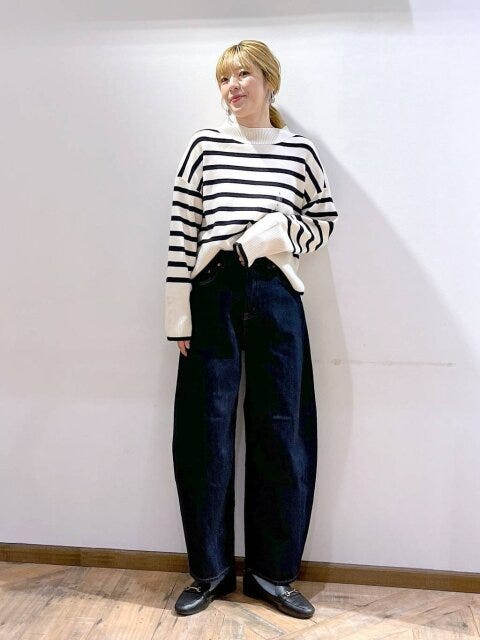 GOODデニムカーブパンツ 2024秋冬グローバルワーク女性GOODデニムカーブパンツ