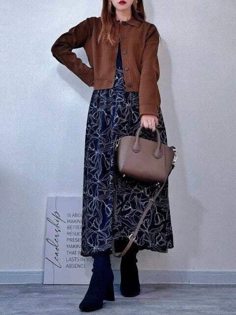 お手本コーデ 2025guミラノリブポロカーディガンお手本コーデ