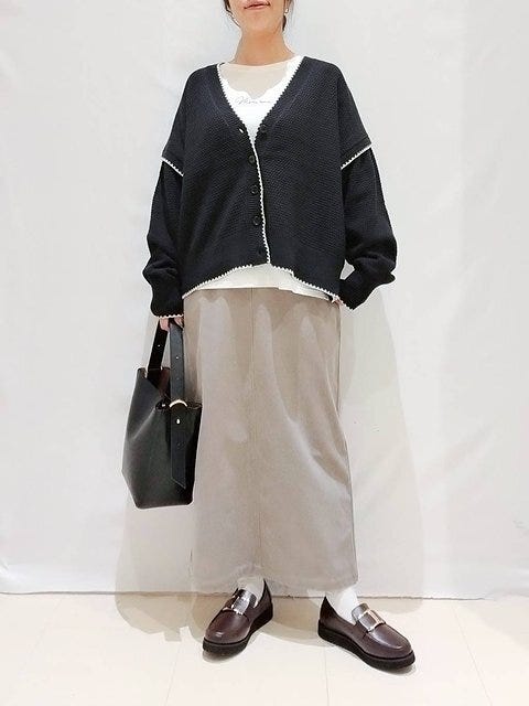 グローバルワークの毛玉になりにくいステッチカーディガン