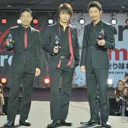 コカ・コーラ ゼロ zero Limit ツアー The First Stageに登場したEXILE（左から、MATSU、TAKAHIRO、MAKIDAI）