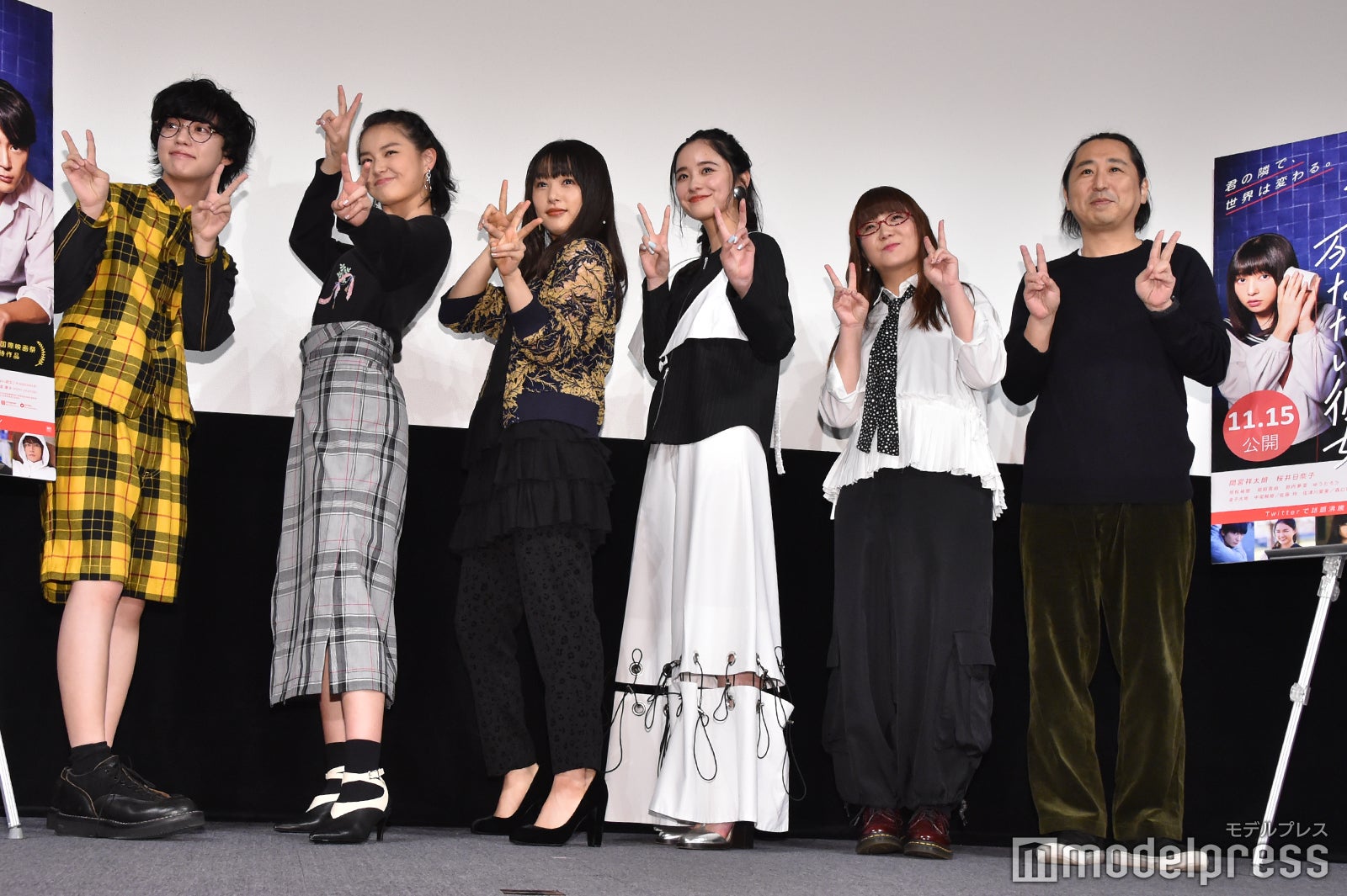 （左から）ゆうたろう、箭内夢菜、桜井日奈子、堀田真由、奥華子、小林啓一監督 （C）モデルプレス