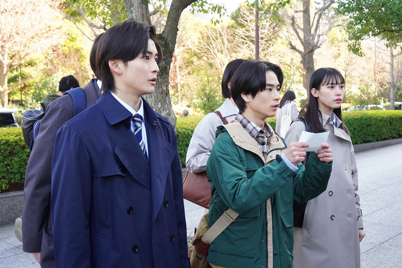 高橋文哉、前田旺志郎、南沙良 「女神の教室～リーガル青春白書～」最終話より（C）フジテレビ