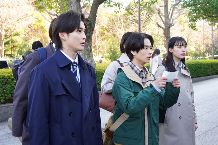 高橋文哉、前田旺志郎、南沙良 「女神の教室~リーガル青春白書~」最終話より(C)フジテレビ