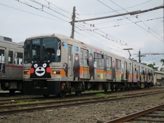 熊本電鉄01形くまモンラッピング電車／画像提供：東京地下鉄