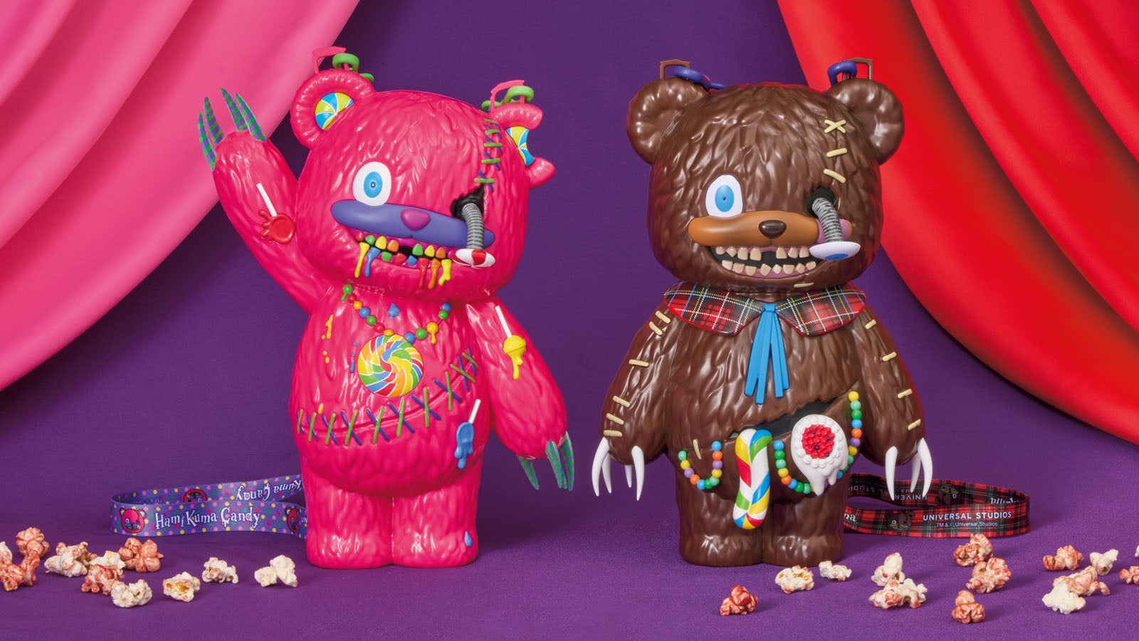 ハミクマキャンディとハミクマのポップコーンバケツ／画像提供：ユニバーサル・スタジオ・ジャパン