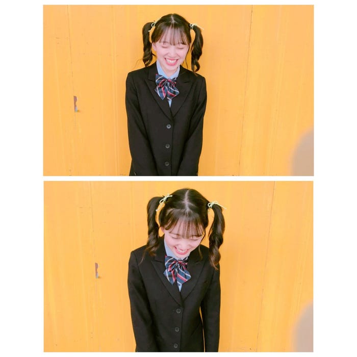 ツインテールに制服姿の堀未央奈/堀未央奈オフィシャルブログより