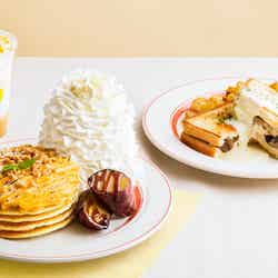 濃厚スイートポテトパンケーキ、4種キノコのグラタンサンド／画像提供：Eggs’n Things Japan