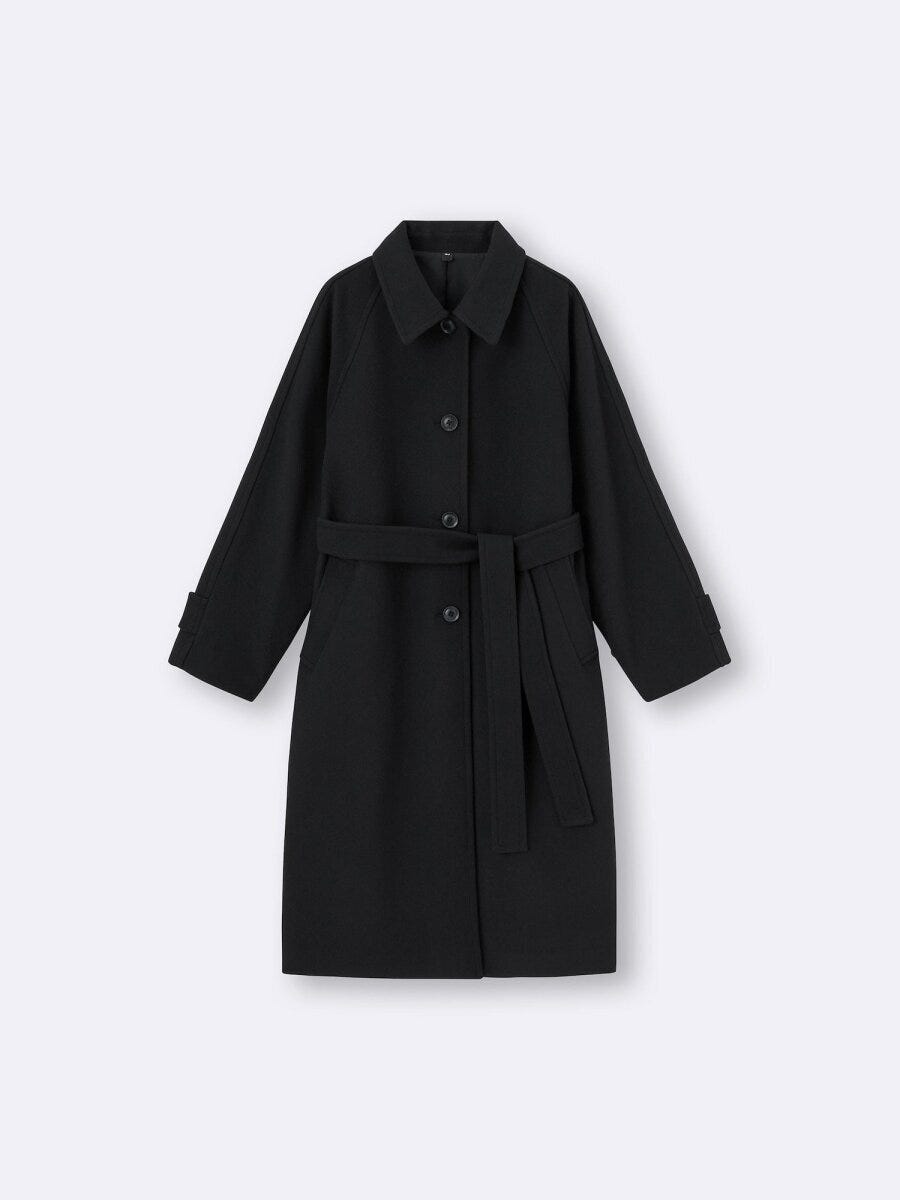 コージーメルトンバルマカーンコート 2026gu大人女性おすすめ黒コージーメルトンバルマカーンコート