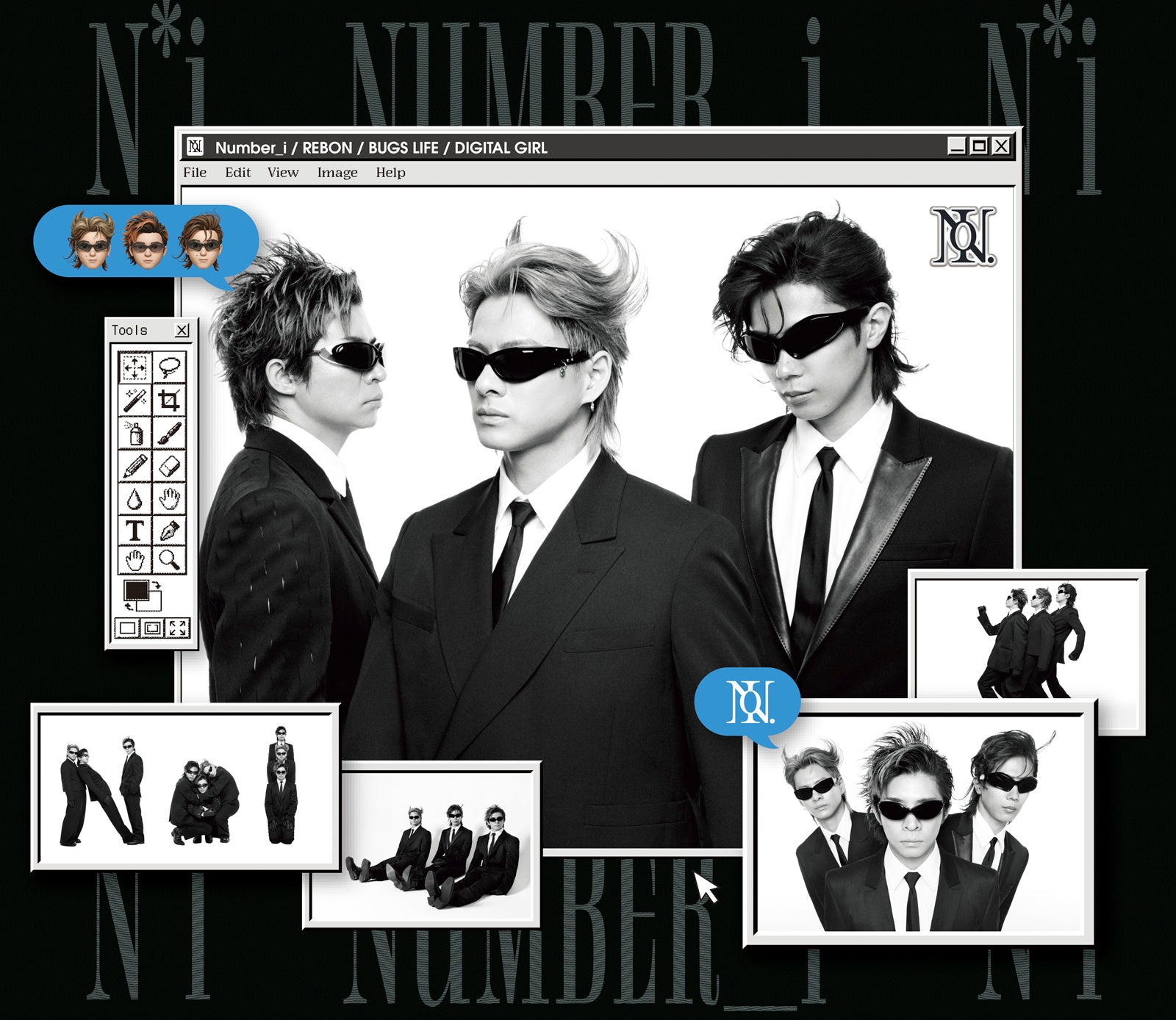Number_i、トリプルAサイドシングル「REBON／BUGS LIFE／DIGITAL GIRL」ビジュアル＆特典発表
