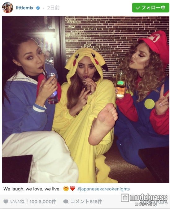 日本滞在時のリトル・ミックスの3人。Little Mix Instagram