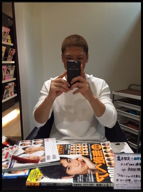 オシャレ坊主前の樽美酒研二/オフィシャルブログ(Ameba)より