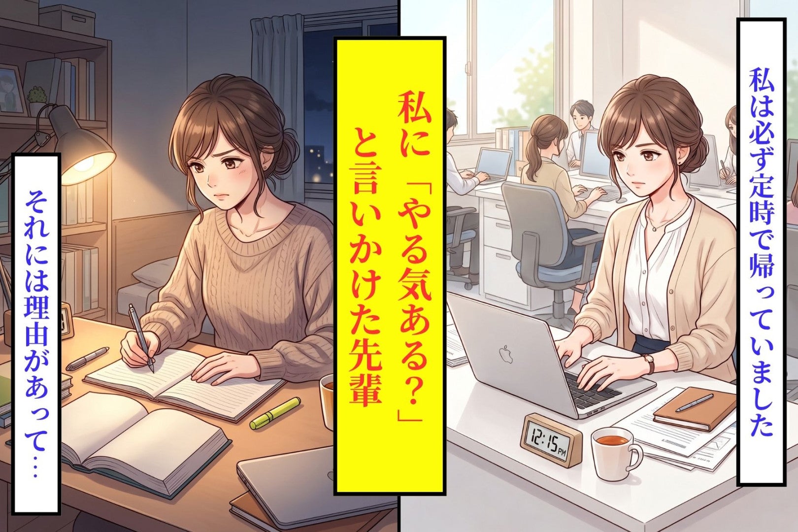 「昨日の、単語帳？」定時で帰る私に「やる気ある？」と言いかけた先輩が、翌日の給湯室で聞いたこと