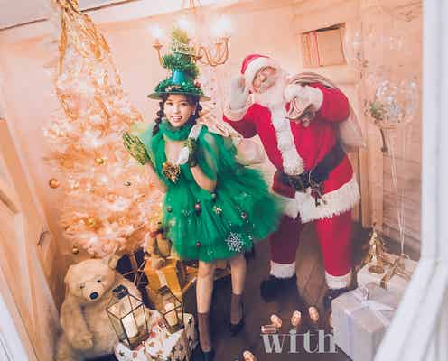 欅坂46小林由依がクリスマスツリーに 本物のサンタと初対面