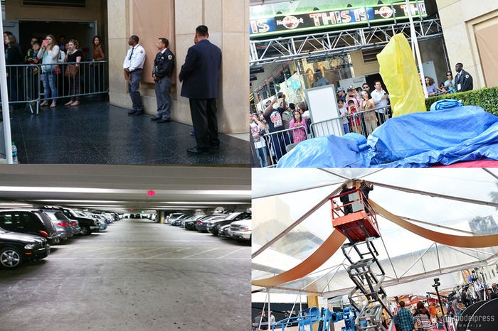 テロ警戒のため会場警備も厳しさが増す/第87回アカデミー賞、前日の会場準備の様子(米・ドルビー・シアター/画像:モデルプレス)