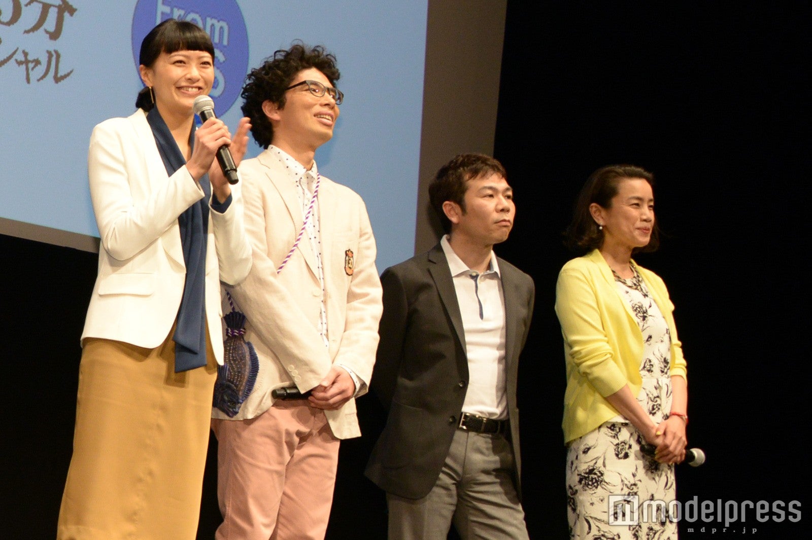 ドラマ「99.9 刑事専門弁護士」完成披露舞台挨拶／左から：榮倉奈々、片桐仁、マギー、渡辺真起子（C）モデルプレス