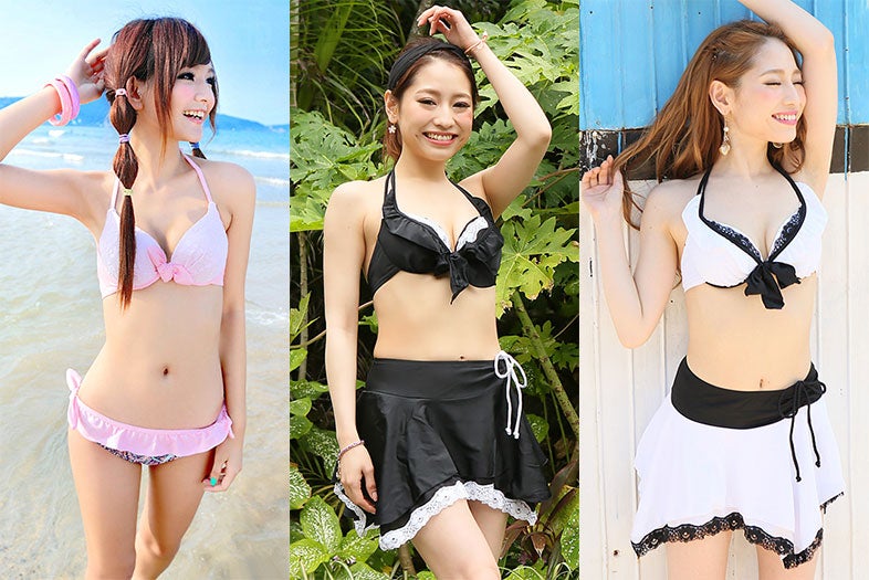 断然盛れる！ホルターネックビキニはレースでキュートに