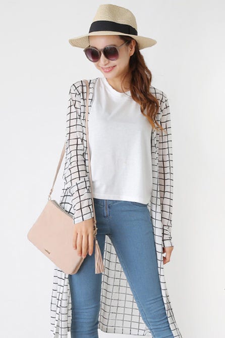 ウィンドウペンチェック柄ロングカーディガン「Galoo Shoppers」4,752 円(税込)/画像提供:Galoo Shoppers