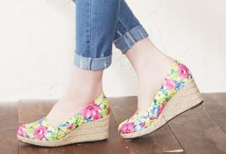 花柄エスパドリーユウェッジソール「REAL STYLE」2,790円(税込)