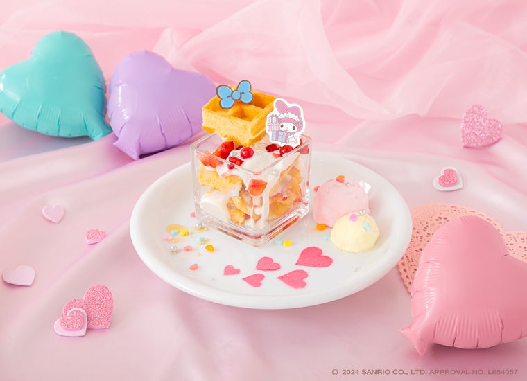 がんばったけどこぼれちゃった◇マイメロディ パフェ　　税込1,490円（C）2024 SANRIO CO．，LTD．APPROVAL NO．L654057