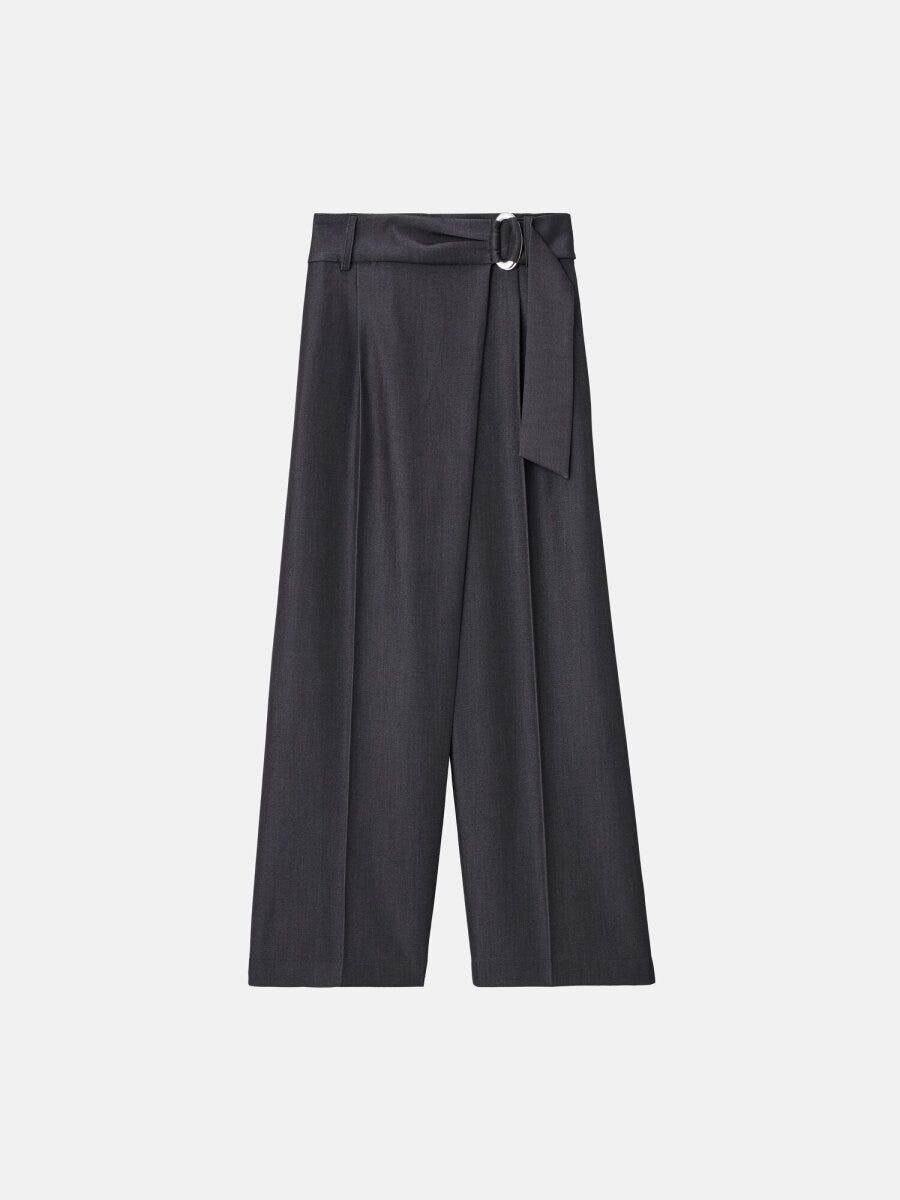 PLSTのシャンブレーラップパンツ
