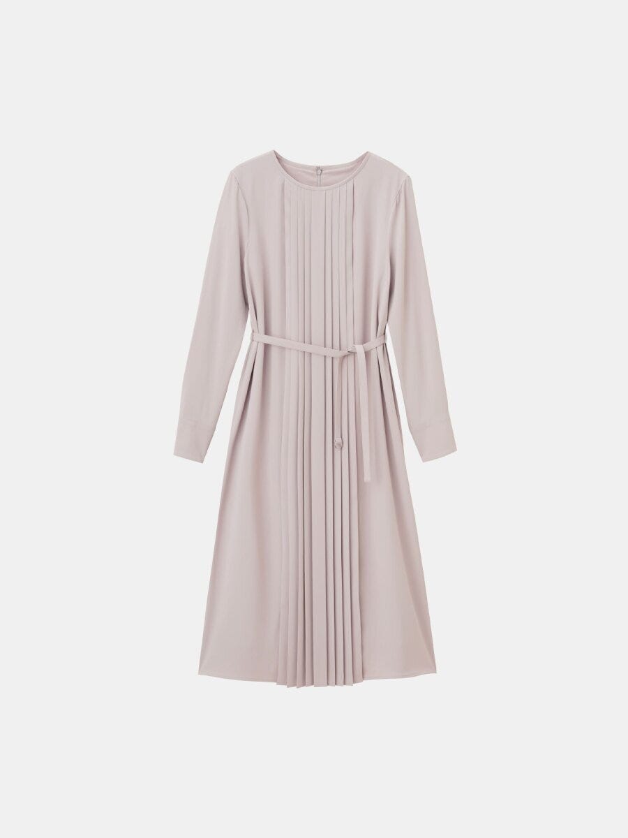 2026plst春大人女性おすすめジョーゼットプリーツワンピース