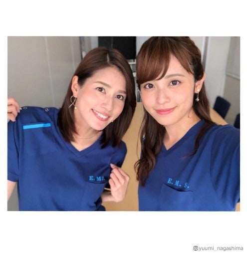 永島優美、久慈暁子らフジアナウンサー「コード・ブルー」風ショットに反響