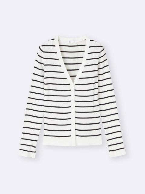 GU UVカットボーダーVネックカーディガン GUのUVカットボーダーVネックカーディガン